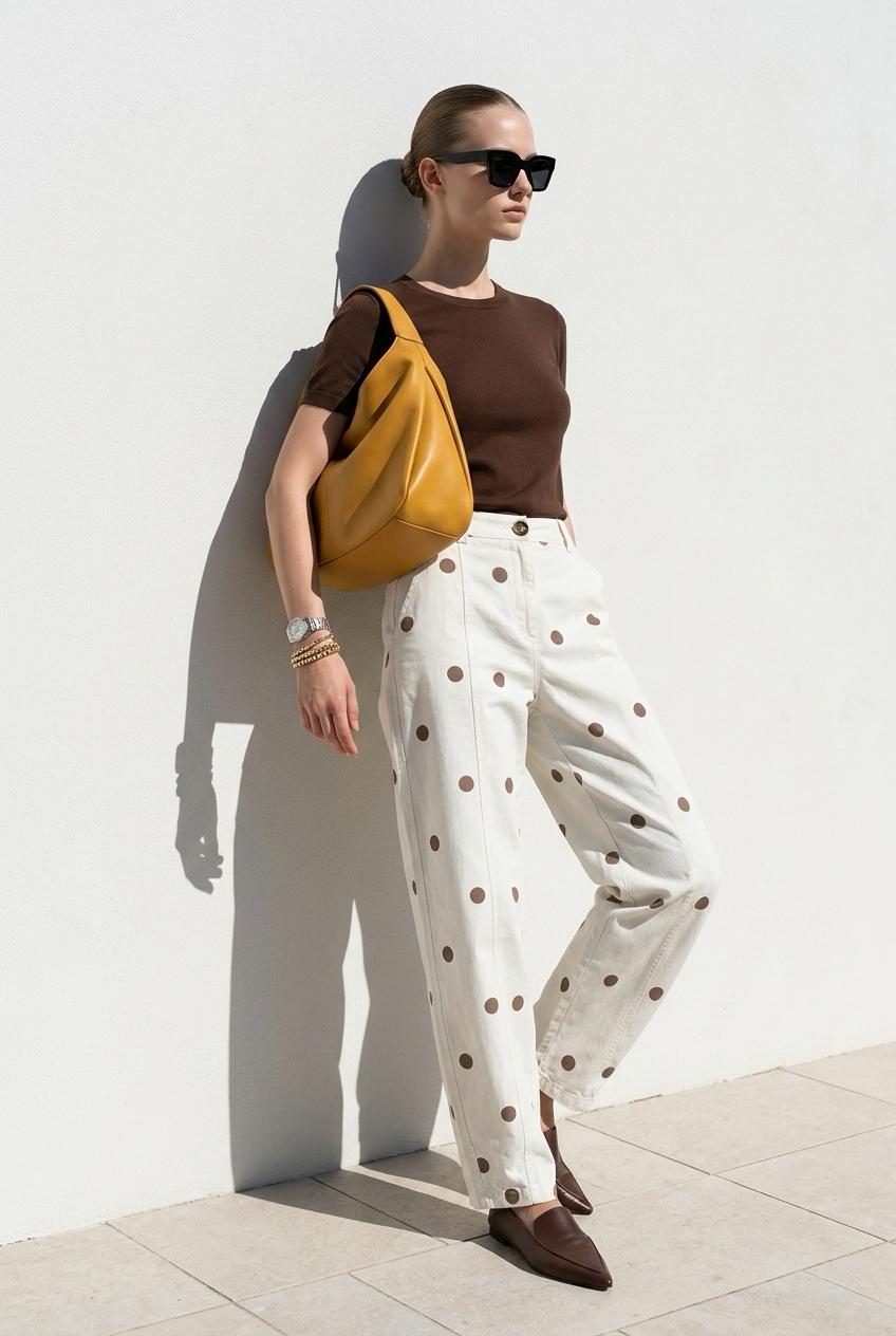 WHITE POLKA DOTS PANTS